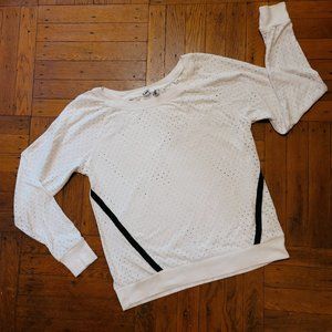Zella White Pointelle Sweater